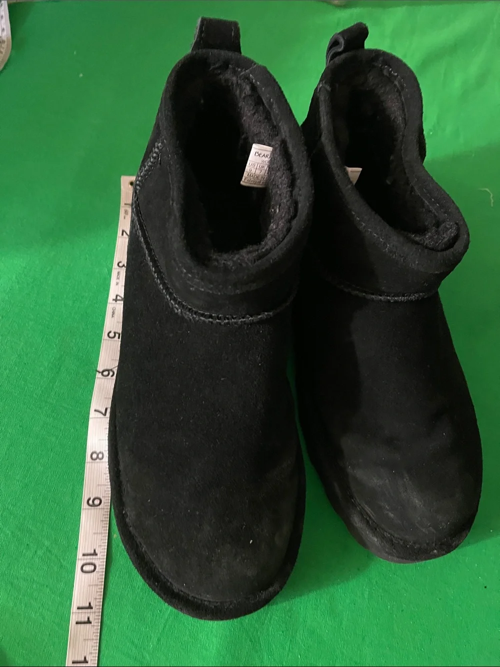 BearPaw Kids Black Suede Ankle Boots